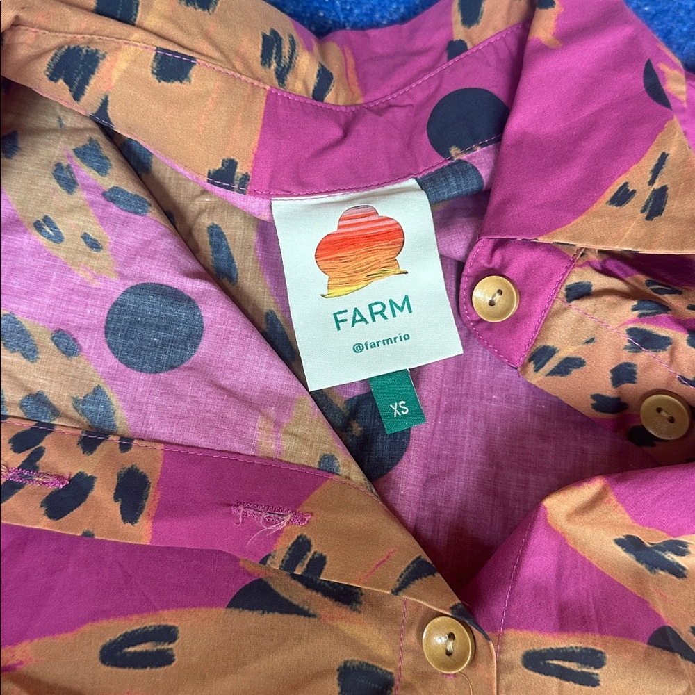 FARM Rio Pink Banana Print Oversized Shirt